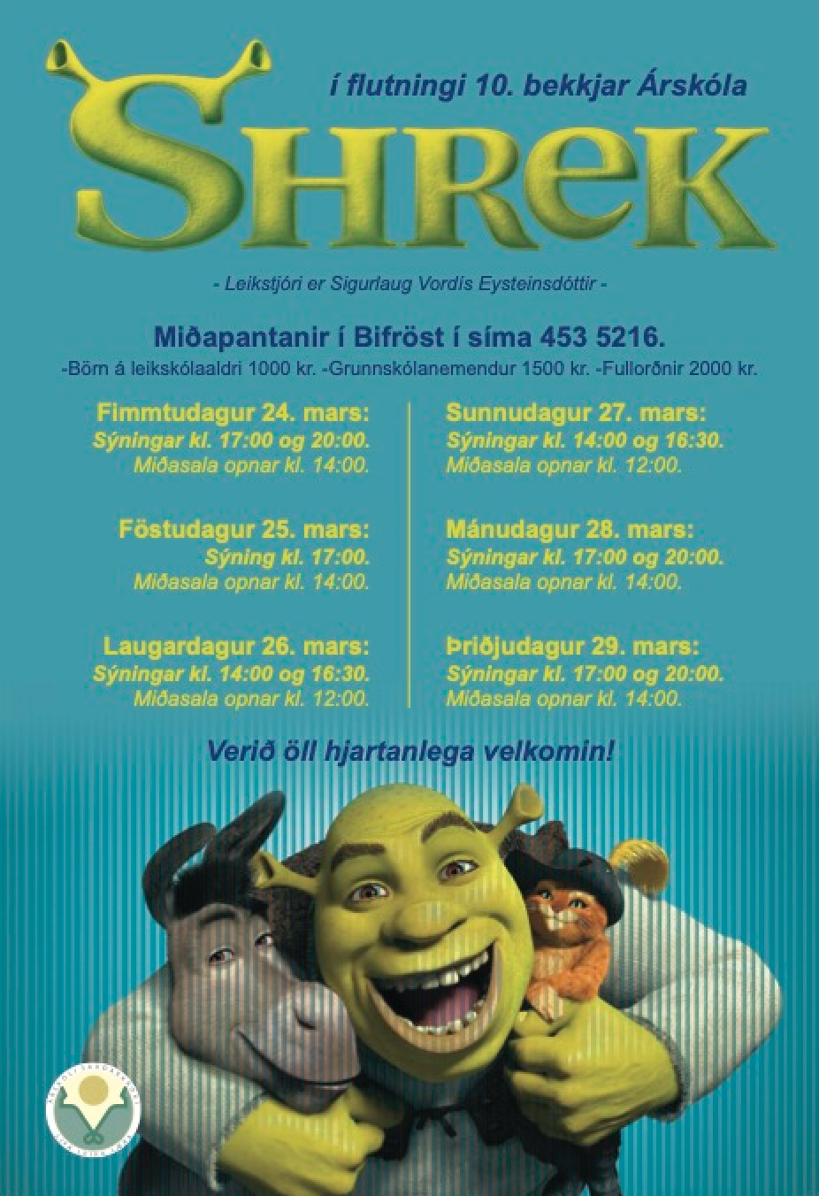 Shrek í flutningi 10. bekkjar