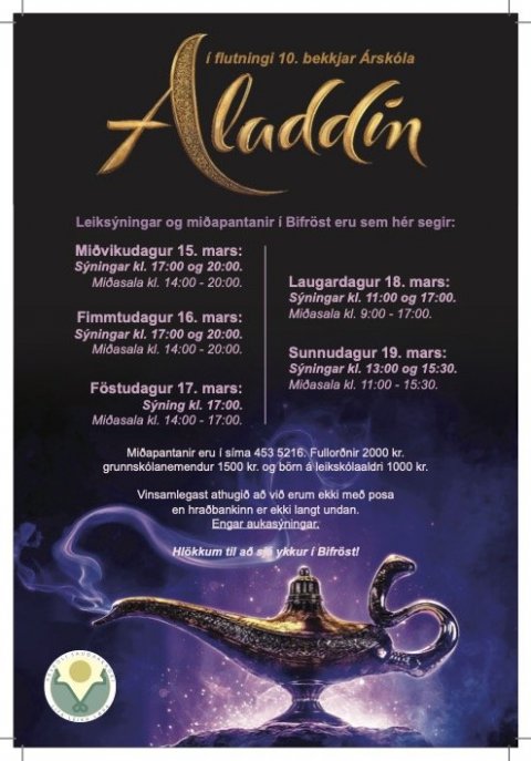 Ævintýrið um Aladdín í flutningi 10. bekkjar