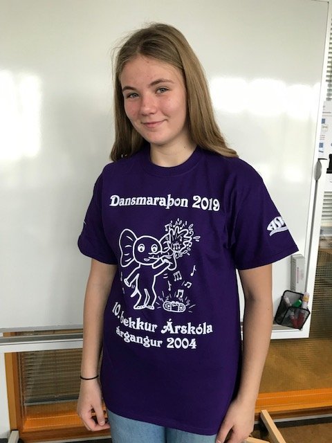 Maraþonbolirnir í ár eru fjólubláir.